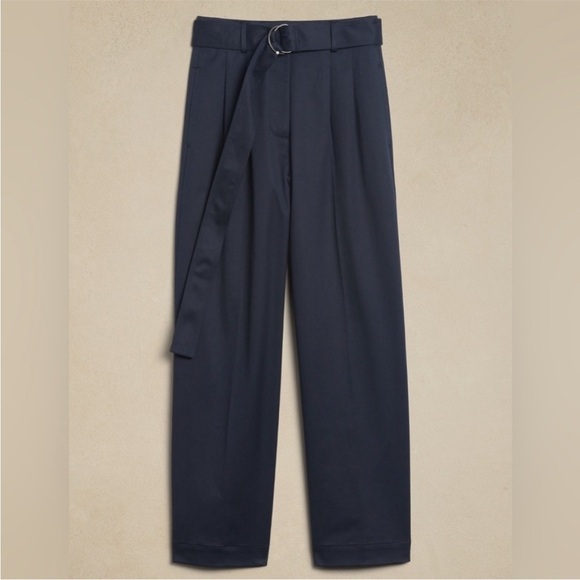 NWT! Banana Republic Navy Blue Cruz Pleated Wide-Leg Chino - Multiple Sizes - Picture 4 of 4